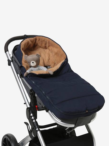 Chancelière poussette en toile déperlante encre - vertbaudet enfant 