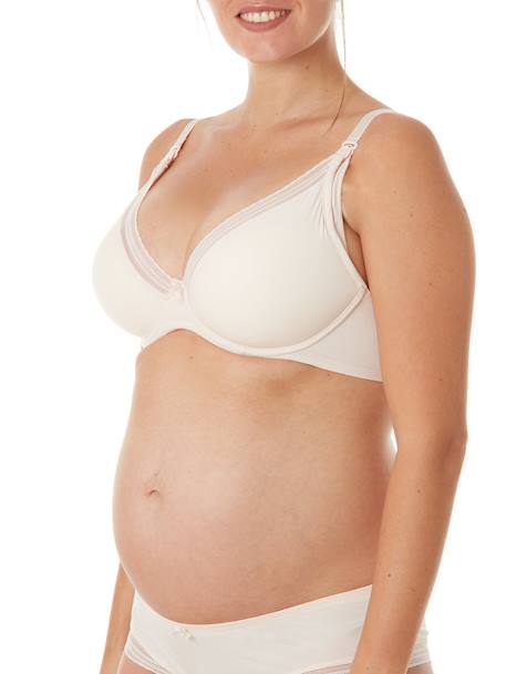 Zwangerschaps- en borstvoedingsbeha Milk CACHE COEUR met beugels BLUSH+BORDEAUXROOD+ZWART - vertbaudet enfant 