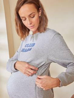 Vêtements de grossesse-Collection sport-Sweat molleton à message grossesse et allaitement