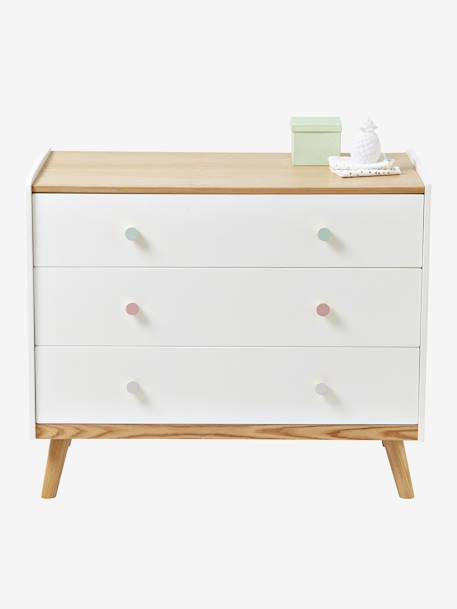 Commode avec poignées personnalisables LIGNE CONFETTI blanc+Vert - vertbaudet enfant 