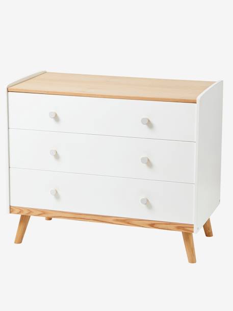 Commode avec poignées personnalisables LIGNE CONFETTI blanc+Vert - vertbaudet enfant 