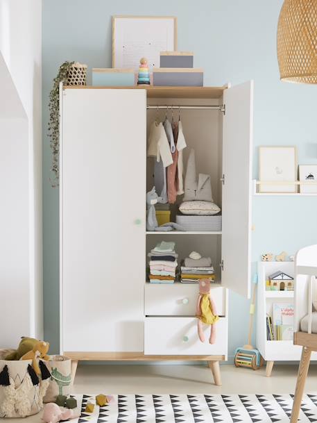 Armoire 2 portes CONFETTI blanc+Vert - vertbaudet enfant 