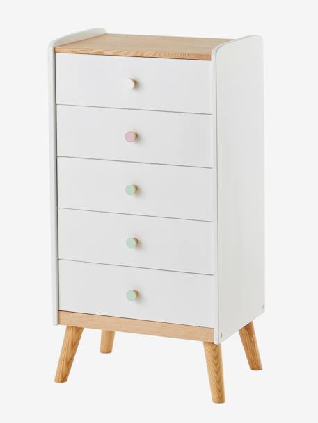 Commode semainier avec poignées personnalisables CONFETTI blanc - vertbaudet enfant 