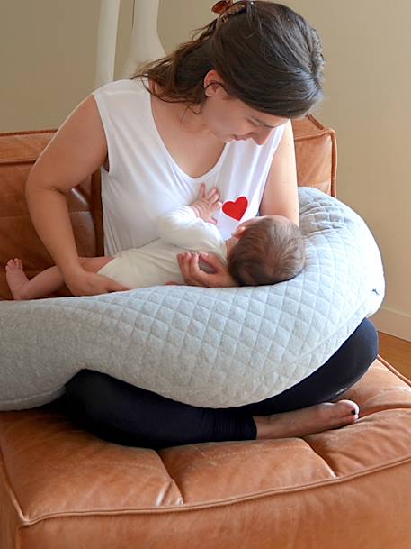 Coussin de maternité et d'allaitement BEABA Big Flopsy GRIS CHINE+rouge+vert - vertbaudet enfant 