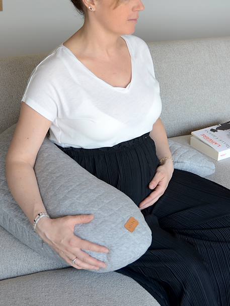 Kraam- en borstvoedingskussen BEABA Big Flopsy beige+bruin, bedrukt+cacao+Gechineerd grijs+grijs, bedrukt+groen+rood - vertbaudet enfant 