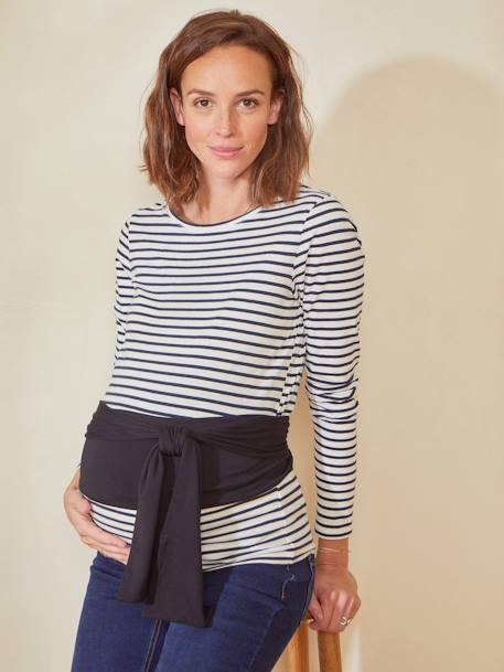 Ceinture maternité en maille à nouer noir - vertbaudet enfant 