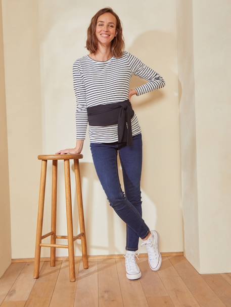 Ceinture maternité en maille à nouer noir - vertbaudet enfant 