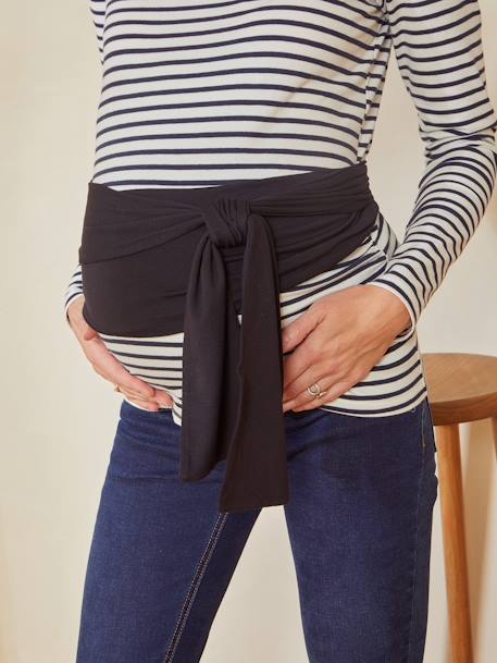 Ceinture maternité en maille à nouer noir - vertbaudet enfant 
