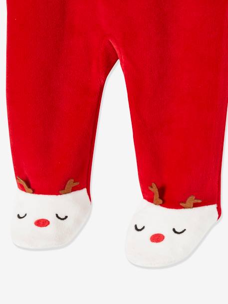 Kerstcadeauset voor baby met fluwelen pyjamapakje + mutsje baksteenrood - vertbaudet enfant 