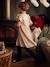 Robe de fête fille tissu lamé fantaisie beige irisé - vertbaudet enfant 