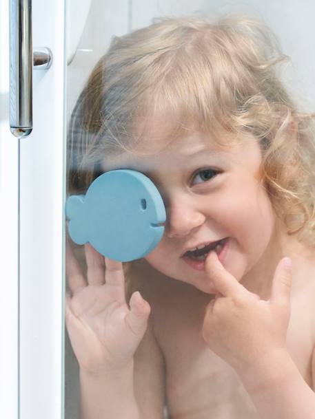 Livre + marionnette + stickers de bain en mousse BADABULLE bleu jaune rose - vertbaudet enfant 