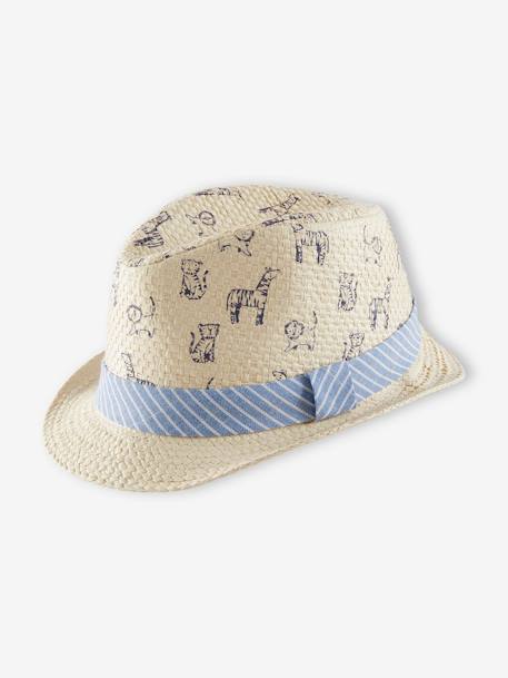 Borsalino aspect paille garçon Naturel imprimé - vertbaudet enfant 