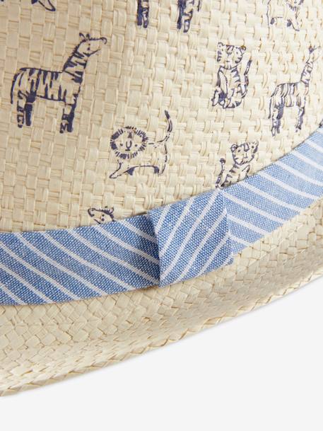 Borsalino aspect paille garçon Naturel imprimé - vertbaudet enfant 