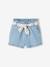 Short bébé fille paperbag avec ceinture imprimée denim bleached - vertbaudet enfant 