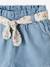 Short bébé fille paperbag avec ceinture imprimée denim bleached - vertbaudet enfant 