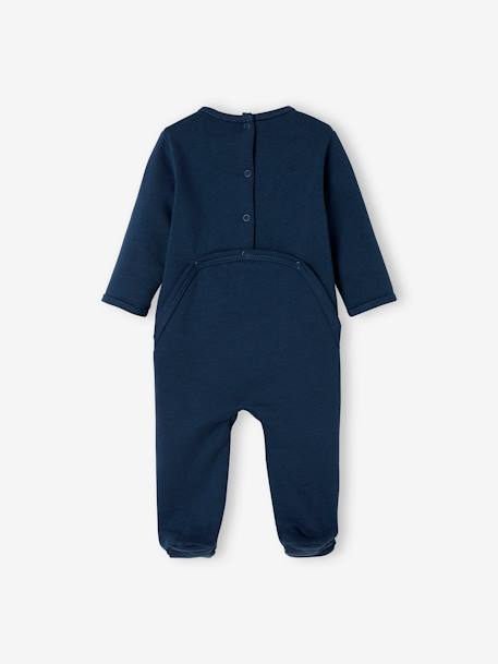 Lot de 2 pyjamas bébé en molleton ouverture zippée lot bleu jean - vertbaudet enfant 