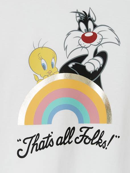 T-shirt fille Looney Tunes® Titi et Grosminet Blanc - vertbaudet enfant 