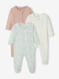 Set van 3 babypyjama's in jersey met ritssluiting  - vertbaudet enfant