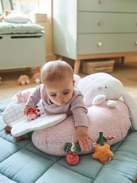Ontdekkingskussen voor baby's bruin+ecru+groen+rood+Roze+wit - vertbaudet enfant 