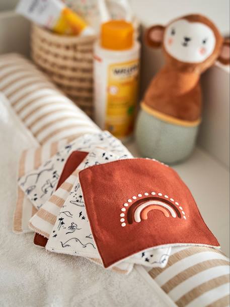 Lot de 6 lingettes lavables bleu grisé - vertbaudet enfant 