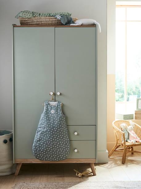 Armoire 2 portes CONFETTI blanc+Vert - vertbaudet enfant 