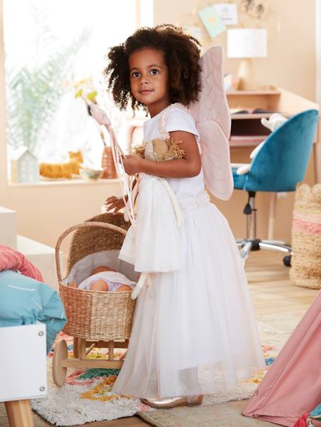 Ailes de papillon en gaze de coton + baguette magique rose - vertbaudet enfant 