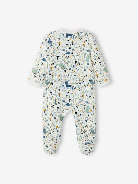 Oeko Tex® fluwelen slaappakje voor babyjongetje ivoor met print - vertbaudet enfant 