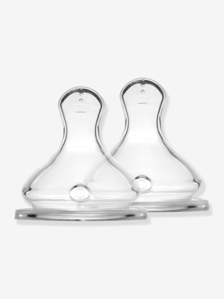 Lot de 2 tétines débit rapide (L) transparent - vertbaudet enfant 