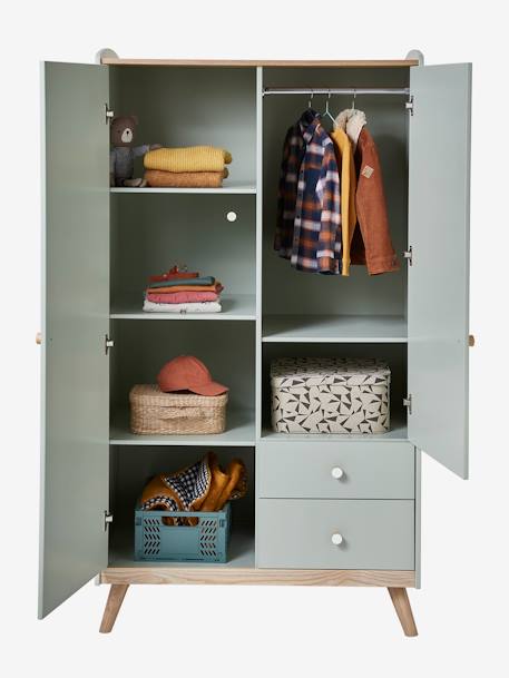 Armoire 2 portes CONFETTI blanc+Vert - vertbaudet enfant 