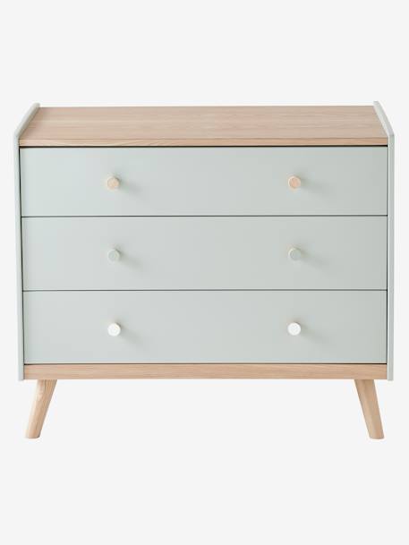 Commode avec poignées personnalisables LIGNE CONFETTI blanc+Vert - vertbaudet enfant 