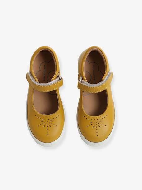 Babies cuir fille collection maternelle jaune moutarde - vertbaudet enfant 