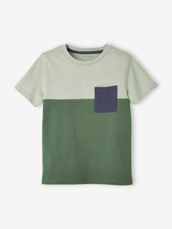 Jongens-Colorblock jongensshirt met korte mouwen