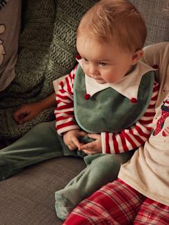 -Kerstcadeauset voor baby fluwelen pyjamapakje + slabbetje