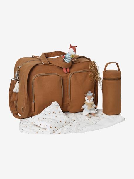 Sac à langer multipoches en gaze de coton Family L caramel - vertbaudet enfant 