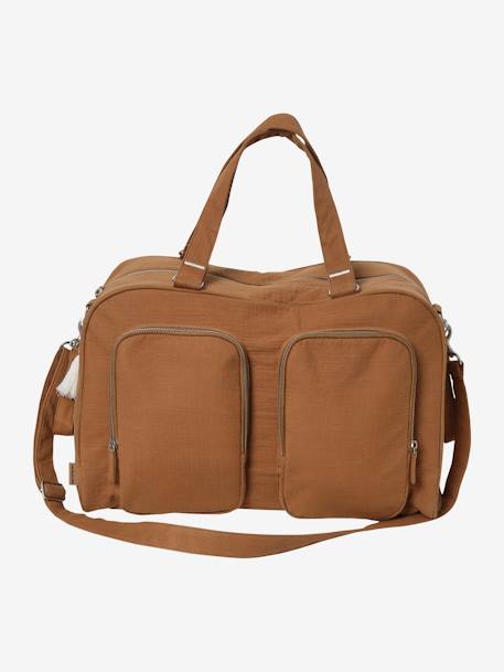 Sac à langer multipoches en gaze de coton Family L caramel - vertbaudet enfant 