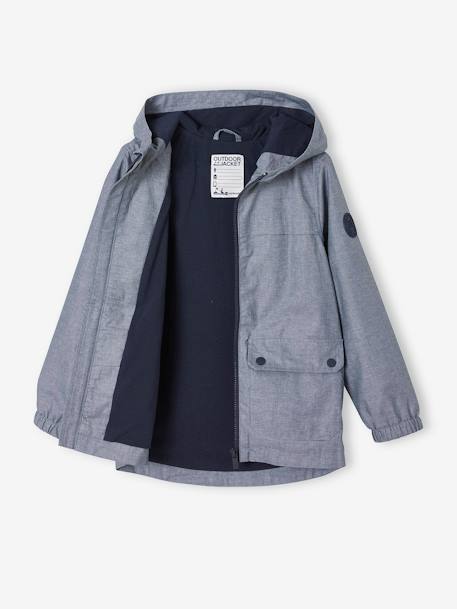Coupe-vent à capuche garçon en chambray déperlant CHAMBRAY - vertbaudet enfant 