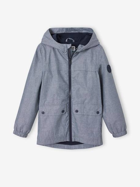Coupe-vent à capuche garçon en chambray déperlant CHAMBRAY - vertbaudet enfant 