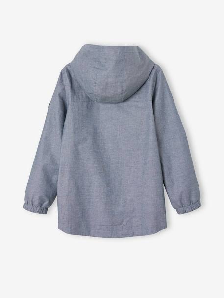 Coupe-vent à capuche garçon en chambray déperlant CHAMBRAY - vertbaudet enfant 