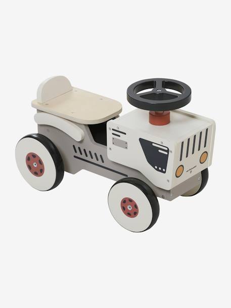 Porteur tracteur en bois FSC® GRIS CLAIR UNI - vertbaudet enfant 