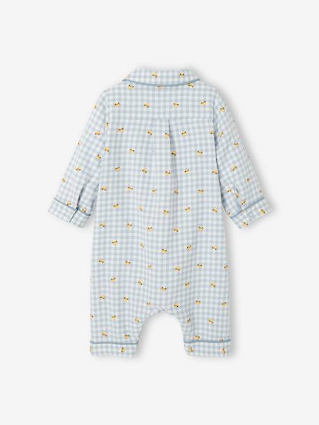 Pyjama bébé en flanelle de coton ouverture naissance carreaux ivoire - vertbaudet enfant 