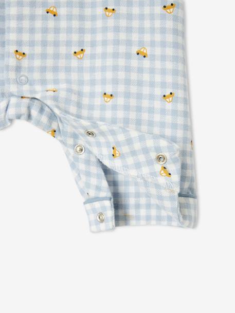 Pyjama bébé en flanelle de coton ouverture naissance carreaux ivoire - vertbaudet enfant 