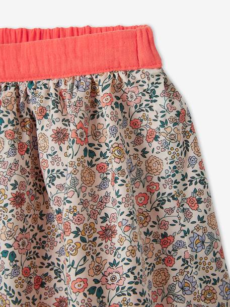 Omkeerbare meisjesrok effen kleur of bloemenprint marineblauw omkeerbaar groen p+pioenroos - vertbaudet enfant 