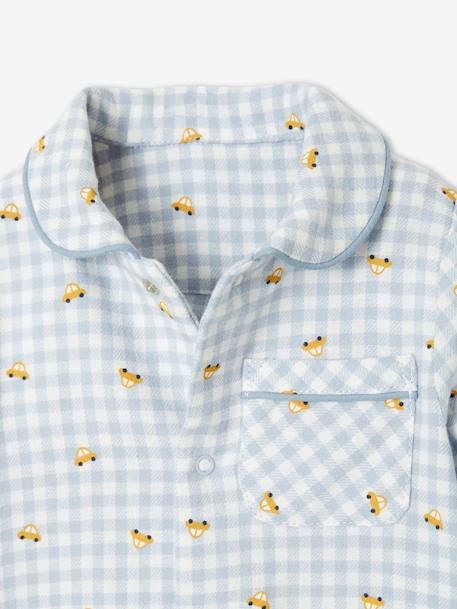 Pyjama bébé en flanelle de coton ouverture naissance carreaux ivoire - vertbaudet enfant 