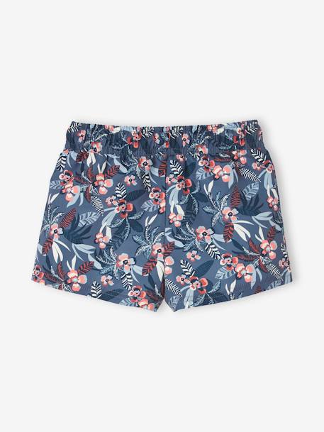 Short de bain motifs tropiques fille bleu imprimé - vertbaudet enfant 