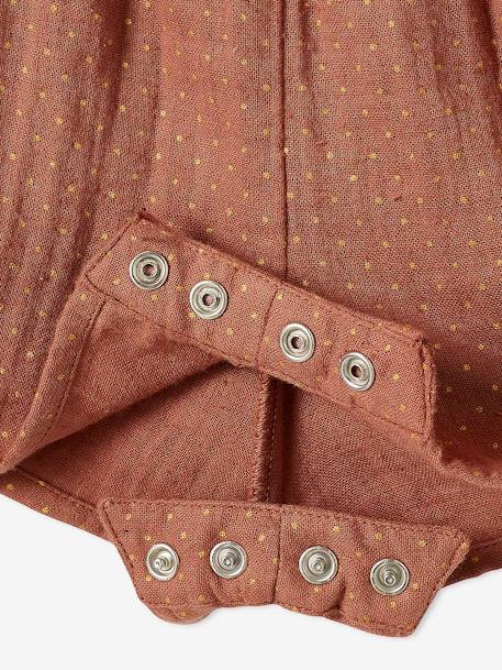 Combi-short en gaze de coton bébé terracotta imprimé - vertbaudet enfant 