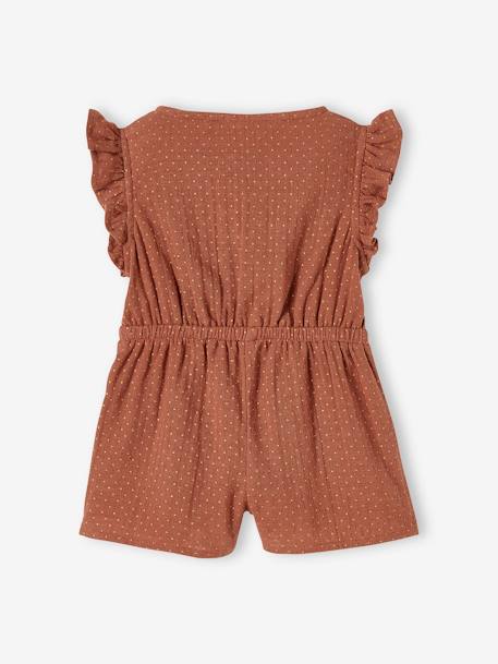 Combi-short en gaze de coton bébé terracotta imprimé - vertbaudet enfant 
