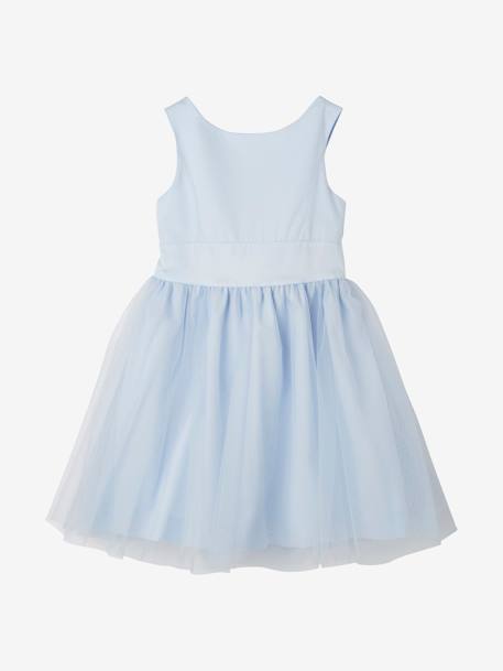 Fille-Robe cérémonie fille satin et tulle