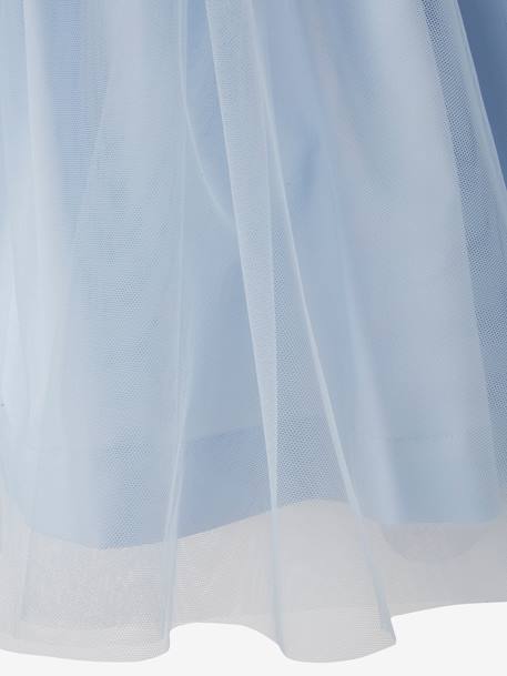 Robe cérémonie fille satin et tulle BEIGE POUDRE+BLANC+bleu ciel - vertbaudet enfant 