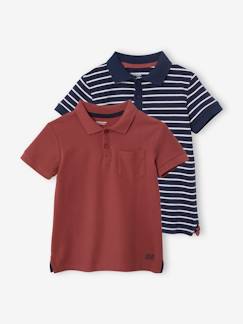 Jongens-T-shirt, poloshirt, souspull-Set van 2 jongens polo's van piquée tricot
