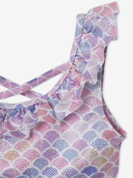 Maillot de bain 2 pièces sirène fille ivoire imprimé - vertbaudet enfant 